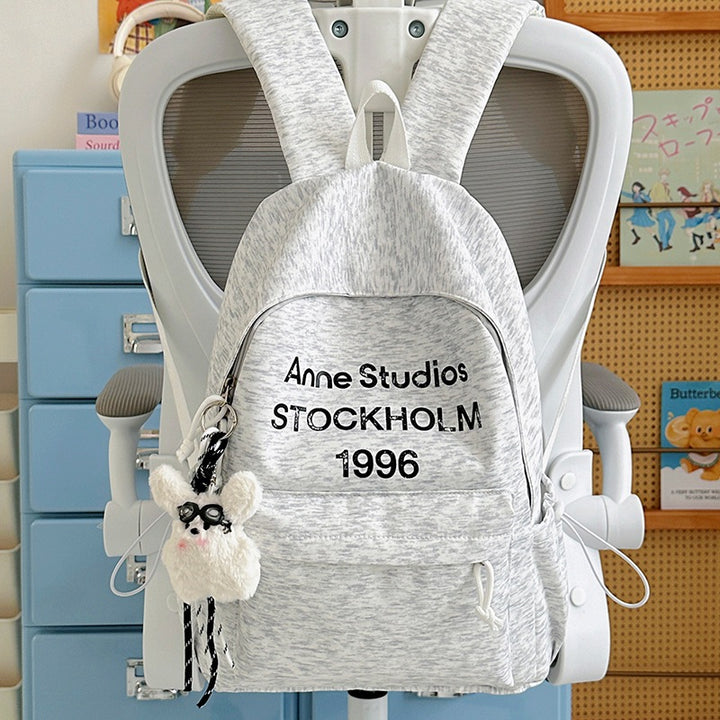 Casual Lightweight Backpack with Cute Plush Charm Kalsten