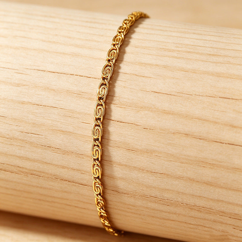 Woven Silver Chain Bracelet Kalsten