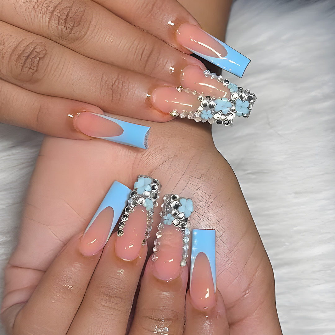 Elegant Floral-Design Press-On Nails Kalsten