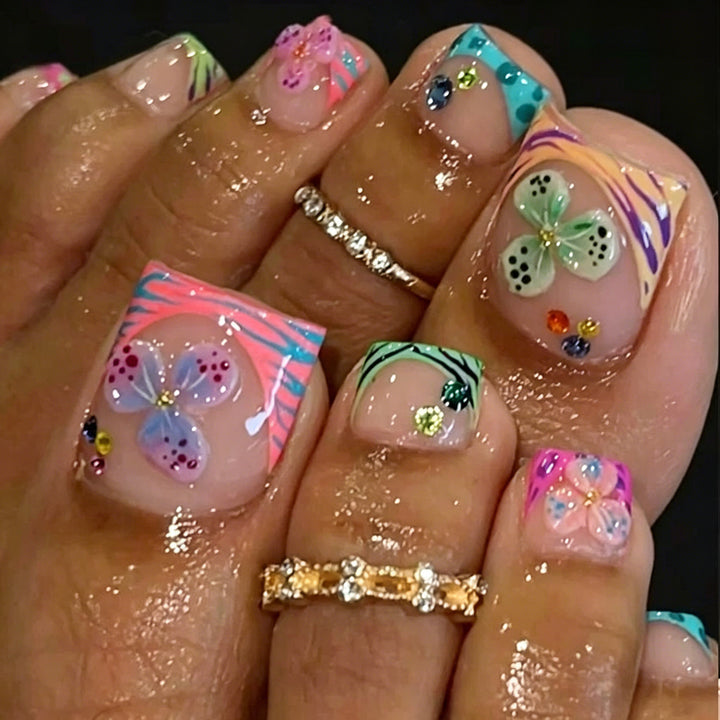 Floral-Inspired Acrylic Nail Art Enhancements Kalsten