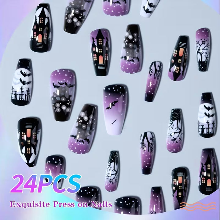 Artistic Halloween-Themed Press-On Nails Kalsten