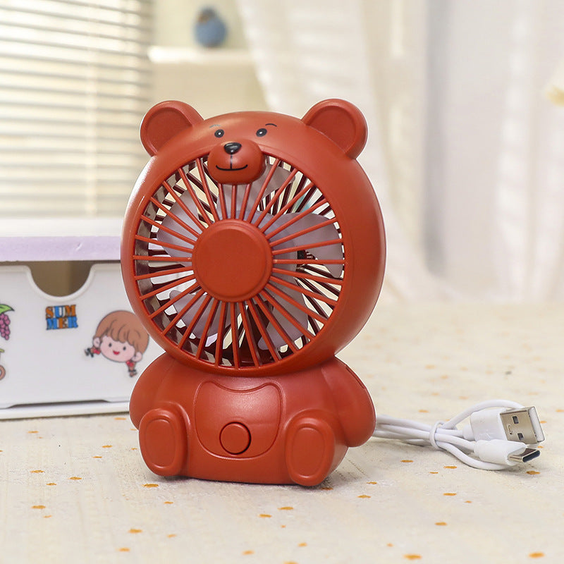 Unisex portable rechargeable table fan in bear shape with USB charging port and quiet motor Kalsten