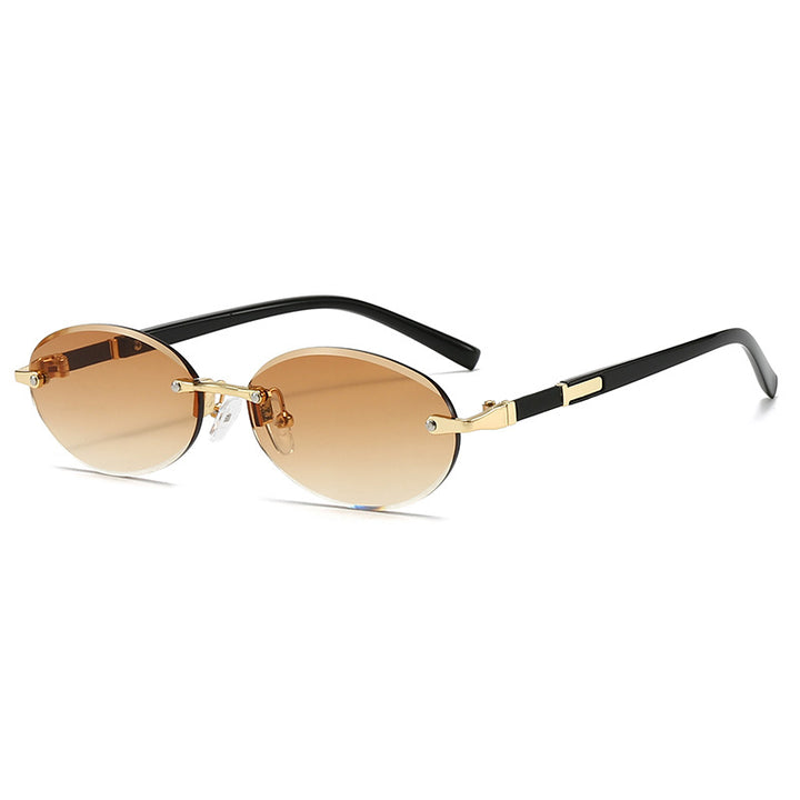 Women’s fashionable oval sunglasses with trendy metal frame Kalsten