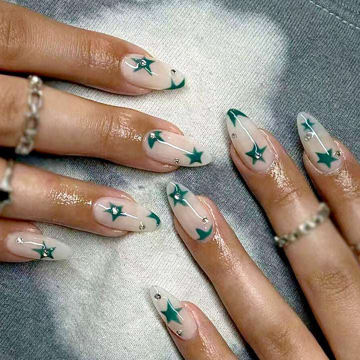 Artistic Press-On Nails with Star Design Kalsten