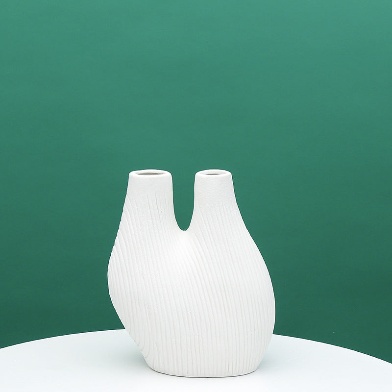Unique Dual Chamber Ceramic Vase Kalsten