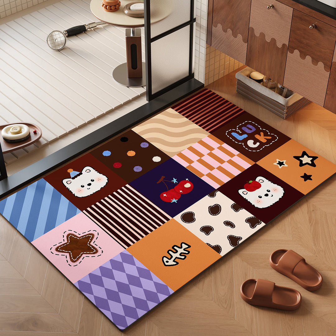 Playful Cartoon-Themed Floor Mat