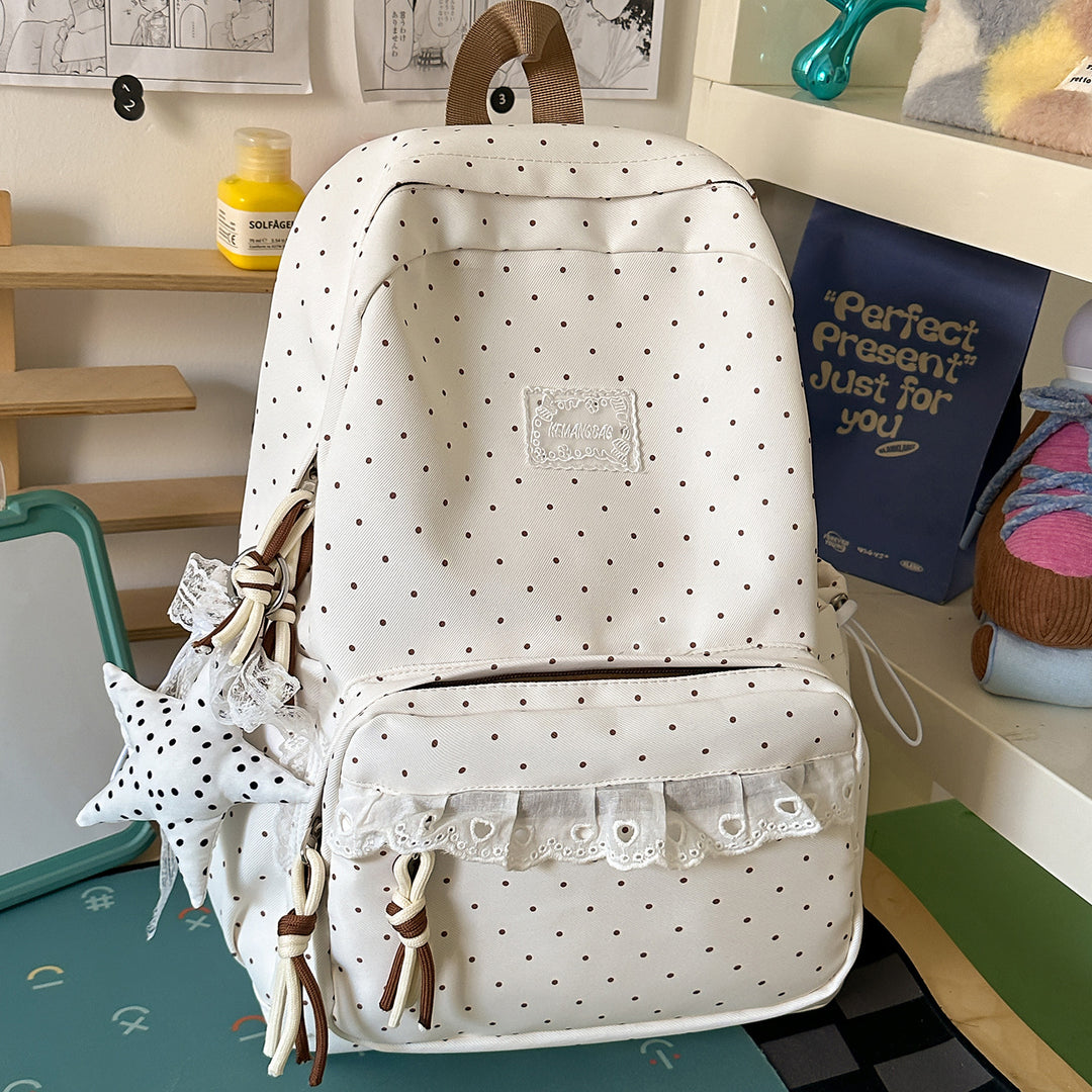 Decorative Polka Dot School Backpack Kalsten