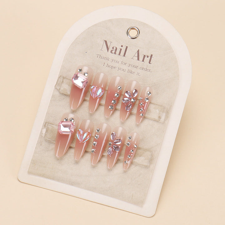 Elegant Press-On Nail Set with Glitter and Gloss Finish Kalsten