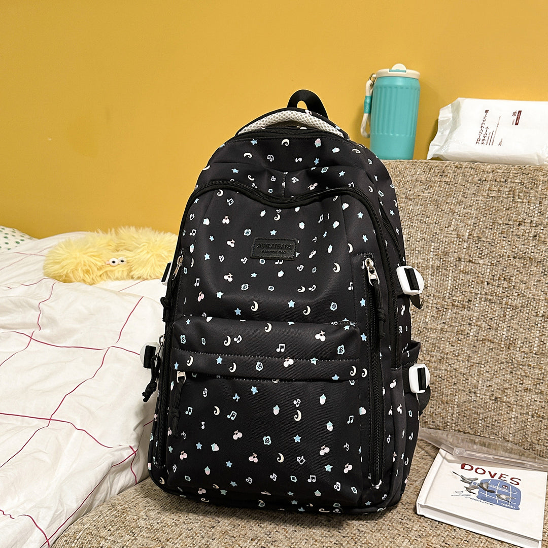 Stylish Multi-Pocket Backpack with Decorative Accents Kalsten