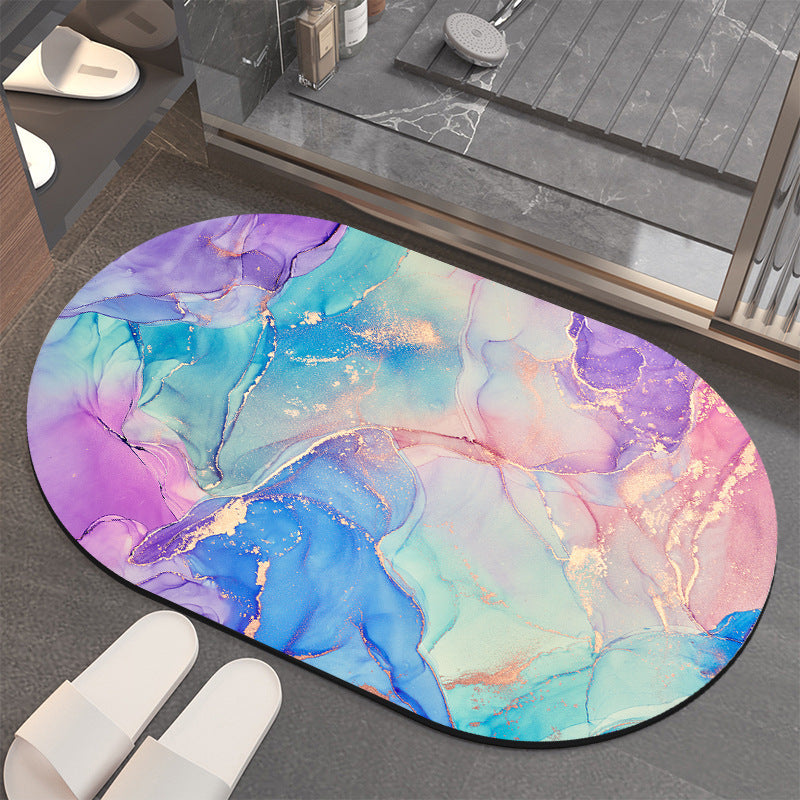 Luxurious Abstract Marble Bath Mat Kalsten