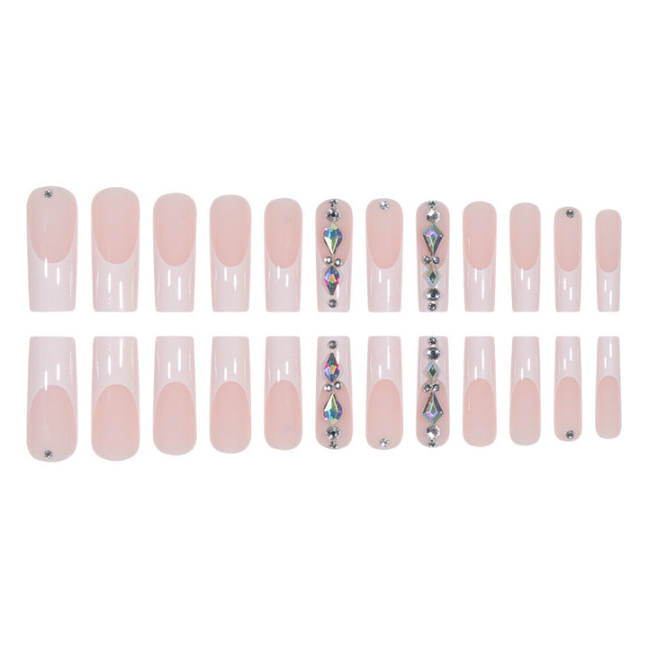 Decorative Stiletto Press-On Nails with Crystal Accents Kalsten