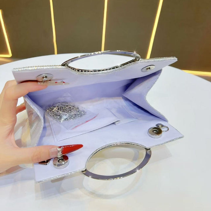 Elegant Crystal-Studded Evening Clutch