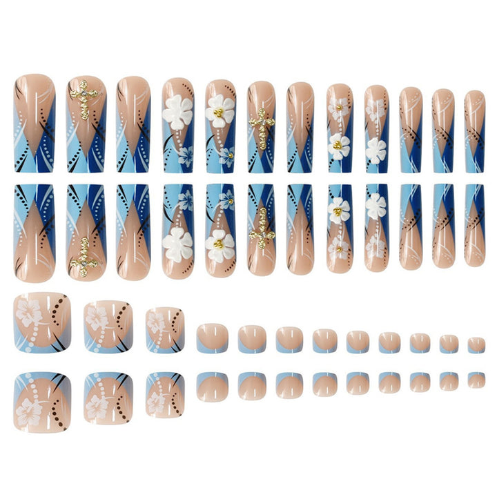 Decorative Floral 3D Press-On Nails Kalsten