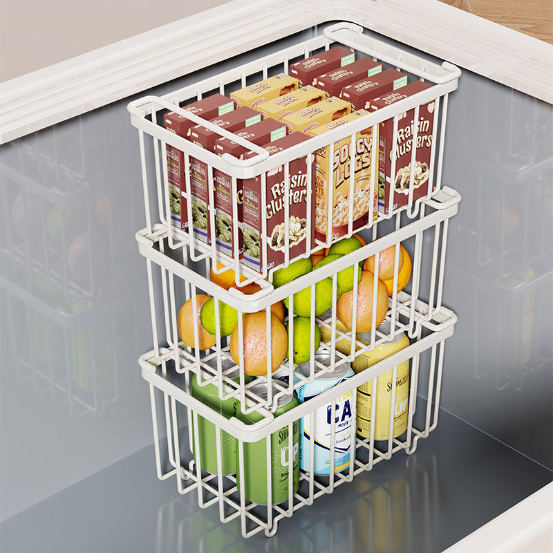 Wire Refrigerator Can Organizer Basket with Slide Handles