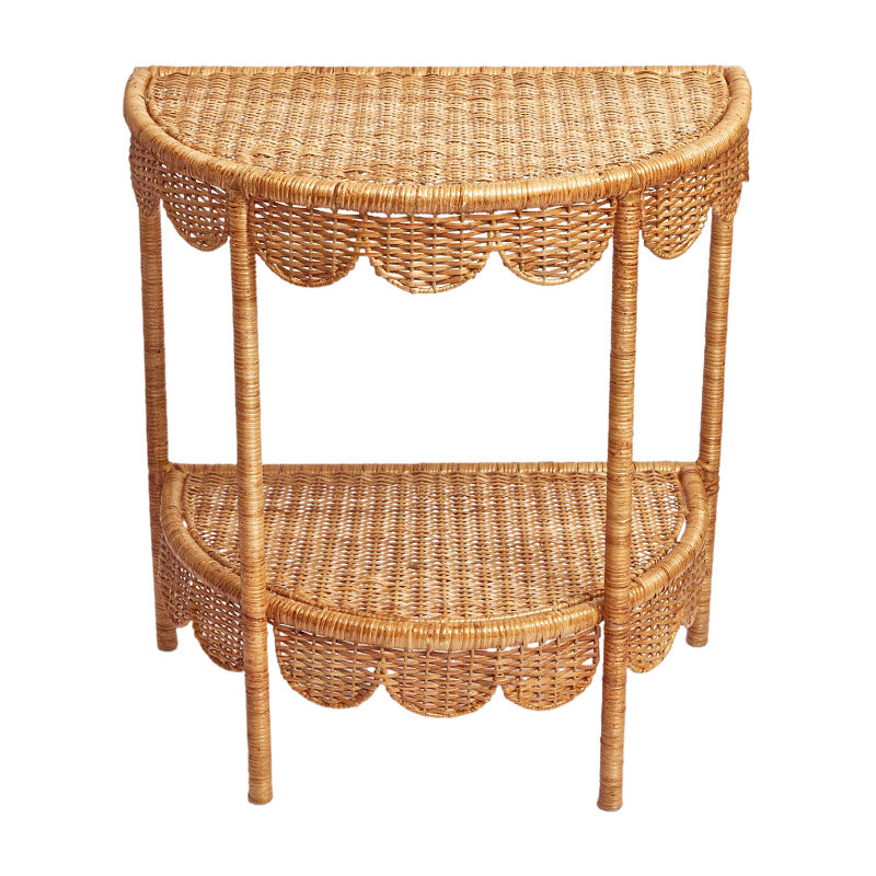 Round wicker table in vintage style Kalsten