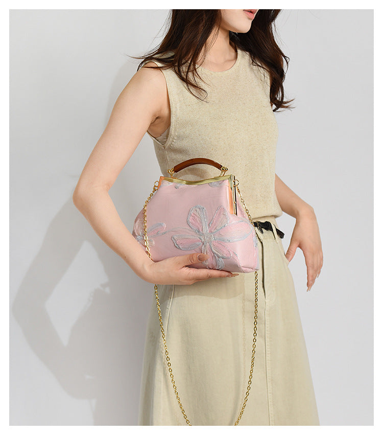 Embroidered Floral Handbag