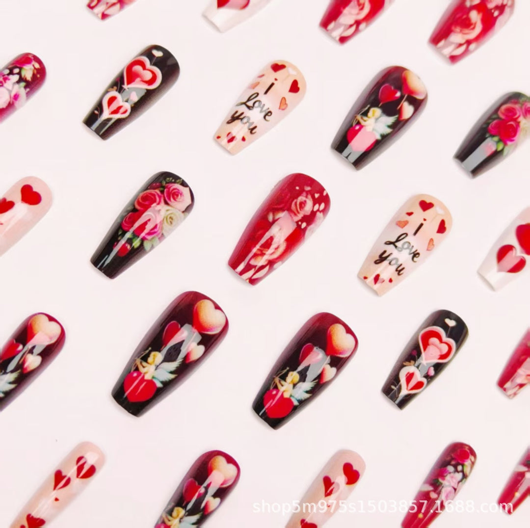 Romantic Heart Art Nail Set