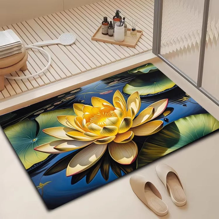 Floral Design Bath Mat Kalsten