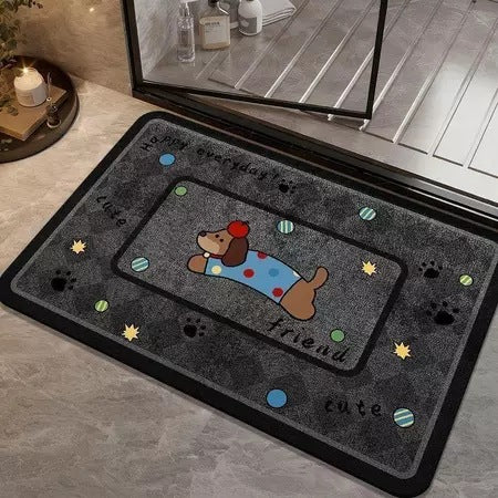 Playful Dog-Themed Bath Rug