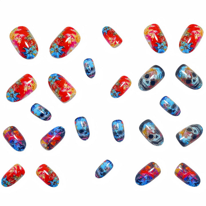Artificial Nails in Extravagant Skull Design Kalsten