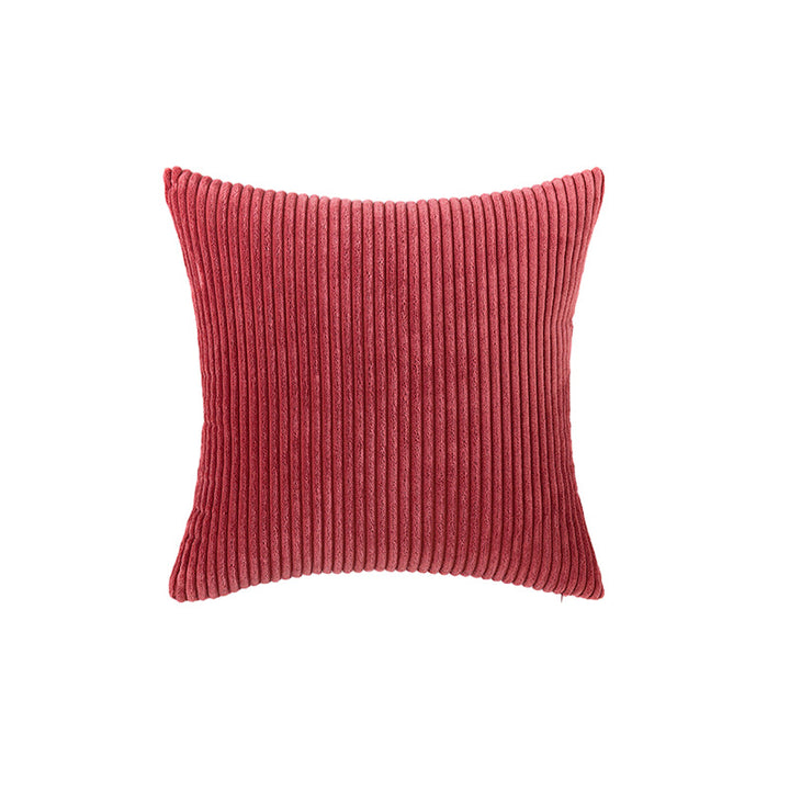 Corduroy Ribbed Square Accent Pillow Cover with Deep-Channel Texture and Concealed Zipper