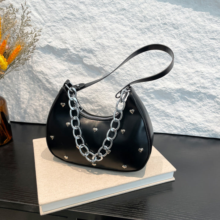 Chic Heart-Embellished Shoulder Bag Kalsten