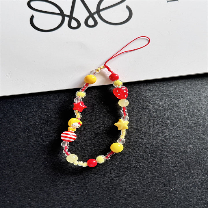 Colorful Themed Beaded Charm Lanyard Kalsten