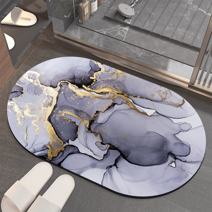 Luxurious Abstract Marble Bath Mat Kalsten