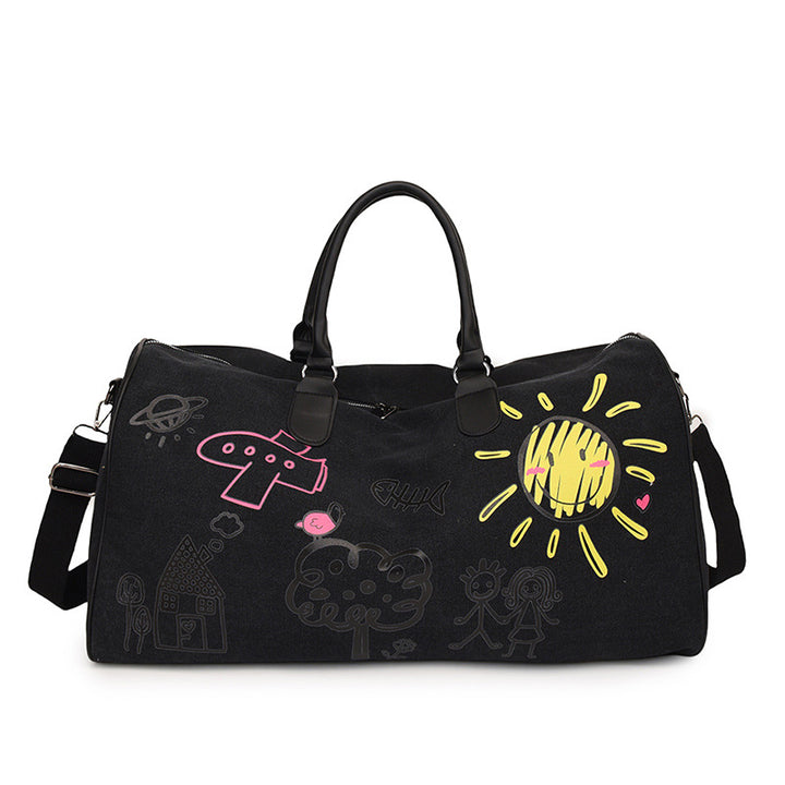 Creative Art-Detailed Gym Duffle Bag