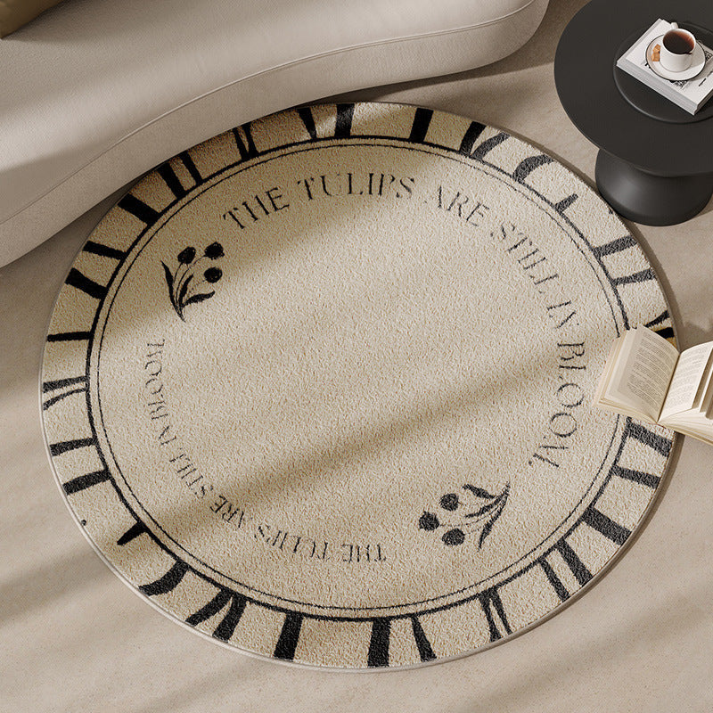 Round Motivational Area Rug Kalsten