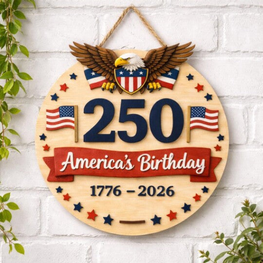 Unisex nan patriotic anniversary commemorative circular resin wall plaque with high-relief eagle Liberty Bell and Statue of Liberty personalization Kalsten