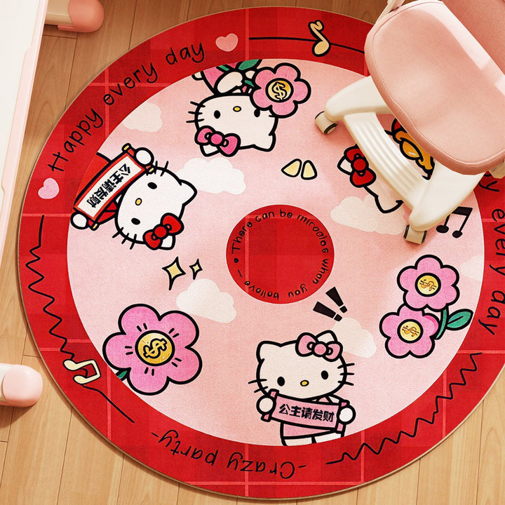 Playful Cartoon-Themed Round Area Rug