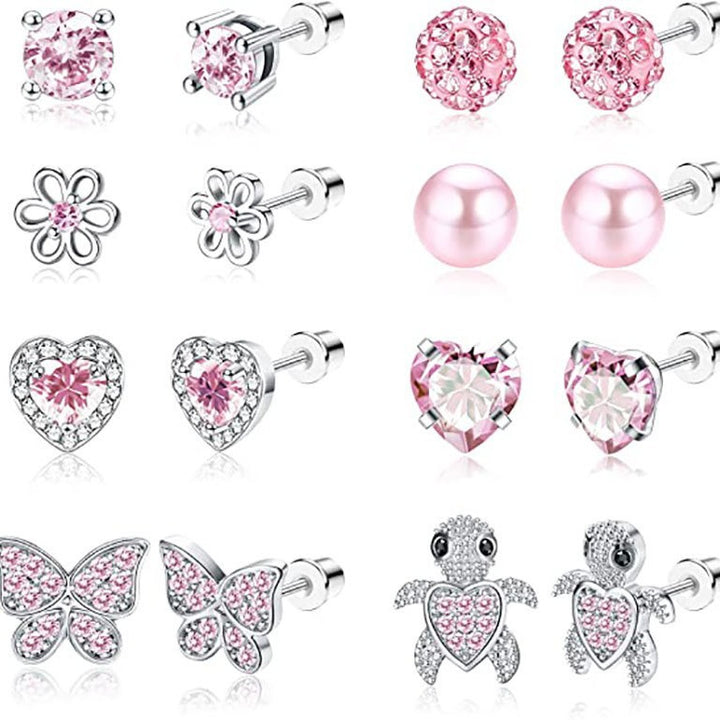 Sparkling Gemstone Stud Earrings Set Kalsten
