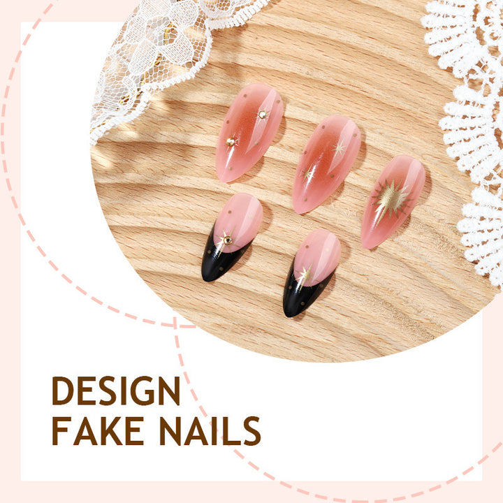Artificial nail set with handcrafted floral and glamorous decorations Kalsten