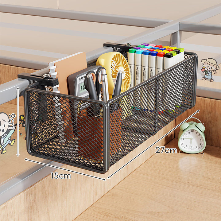 Clamp-On Cubicle Divider Hanging Mesh Desk Storage Basket