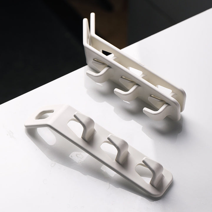 Clothes hanger connector clips made of sturdy plastic for space-saving storage