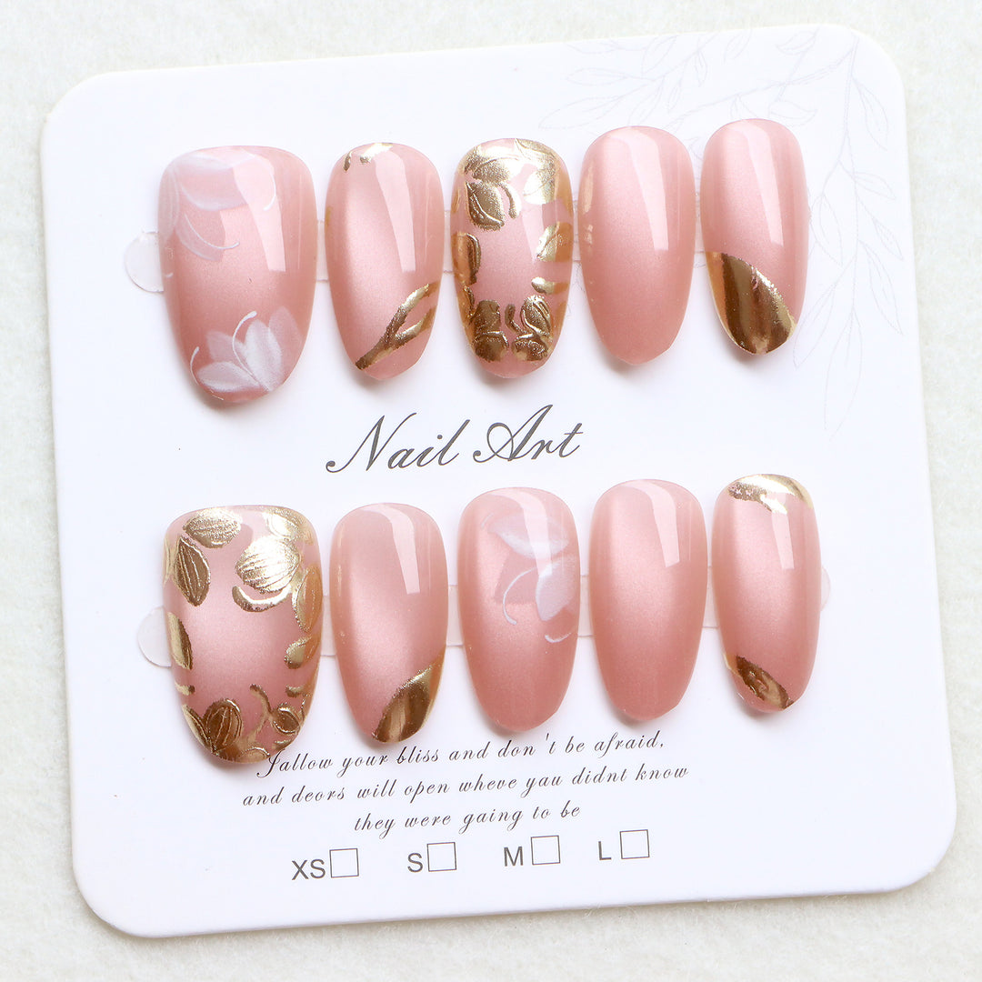 Luxury Floral Press-On Nail Art Set Kalsten