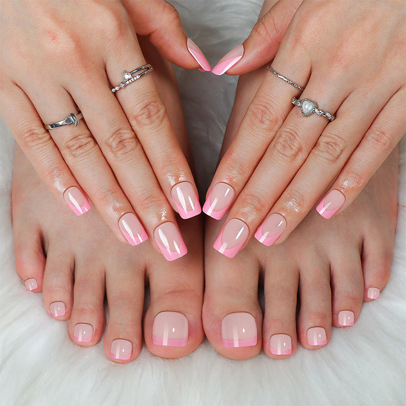 Premium French Tip Press-On Nails Set with Elegant Gradient Design Kalsten