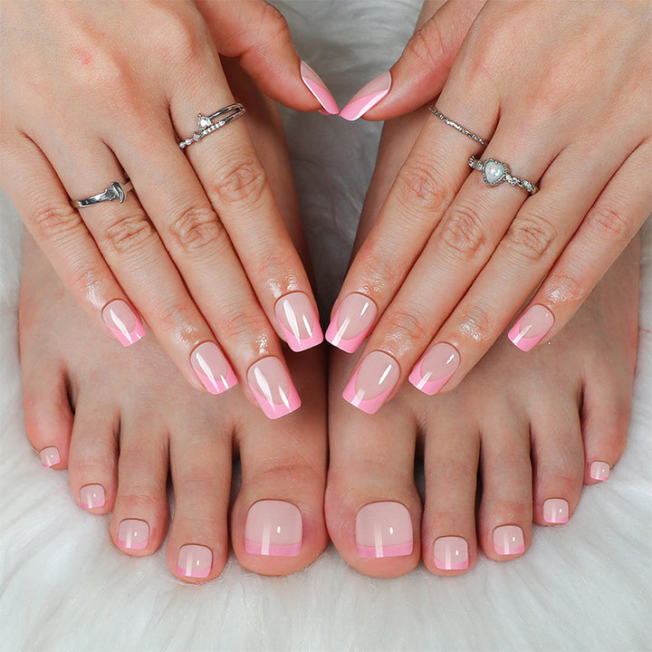 Premium French Tip Press-On Nails Set with Elegant Gradient Design Kalsten