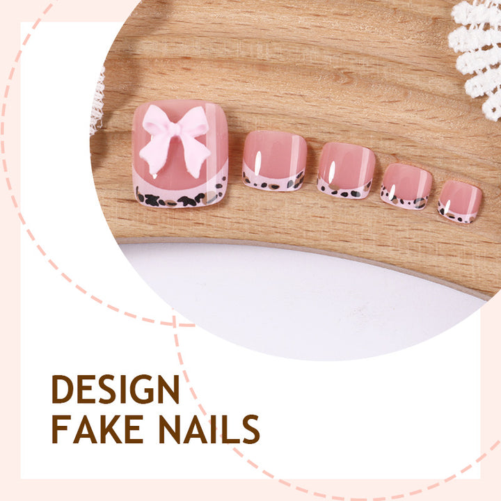 Acrylic nail set with elegant bows and luxurious designs Kalsten