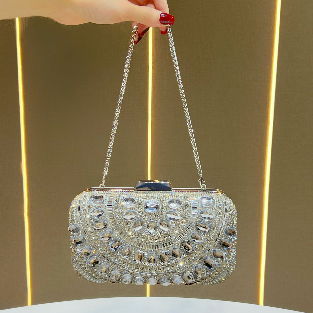 Rhinestone-Embellished Evening Clutch