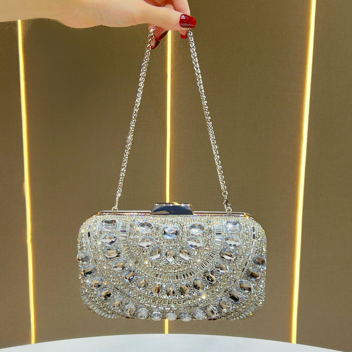 Rhinestone-Embellished Evening Clutch