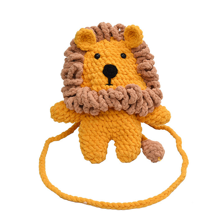 Lion-Themed Plush Crossbody Bag