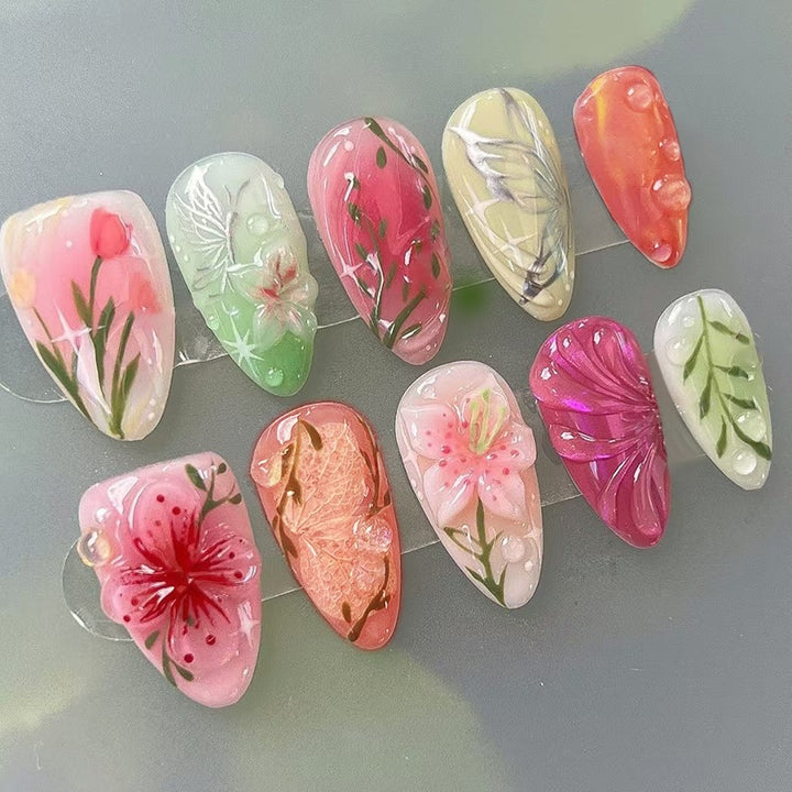 Artistic Floral Design Nail Set Kalsten