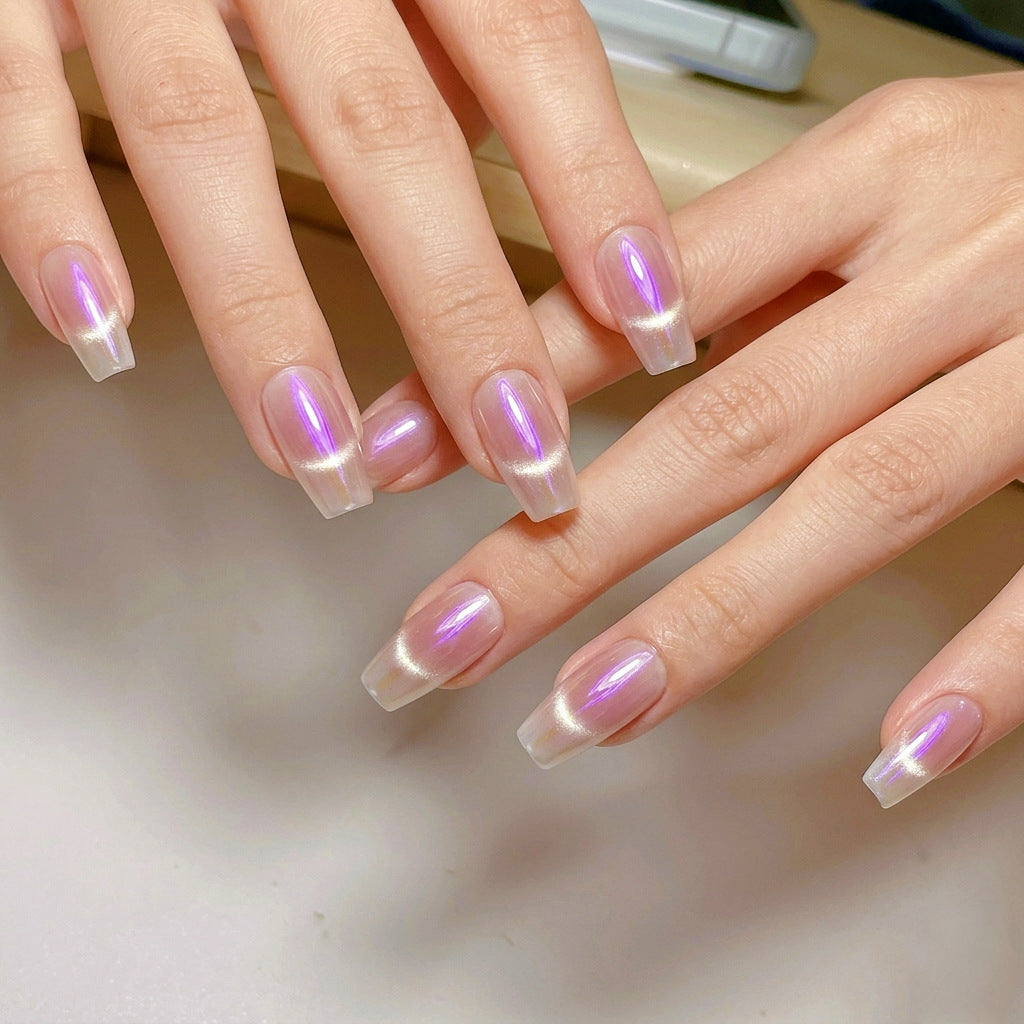 Premium Glossy French Tip Press-On Nails