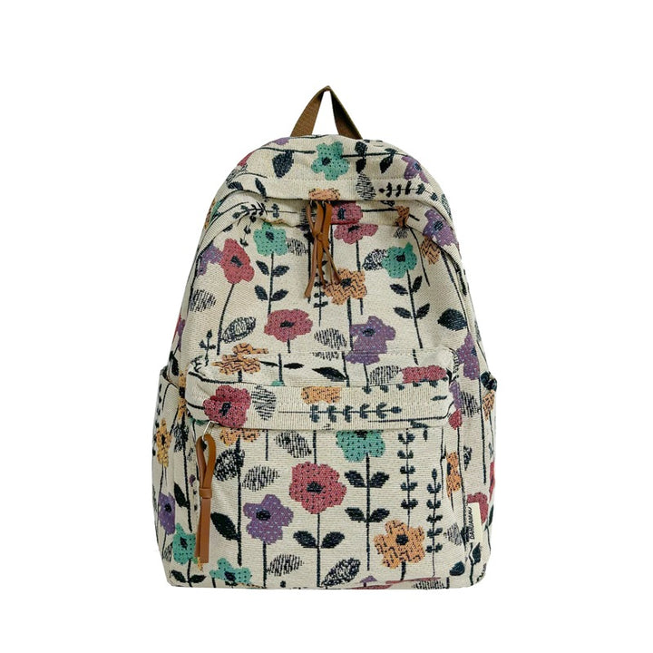 Floral Patterned Canvas Backpack Kalsten