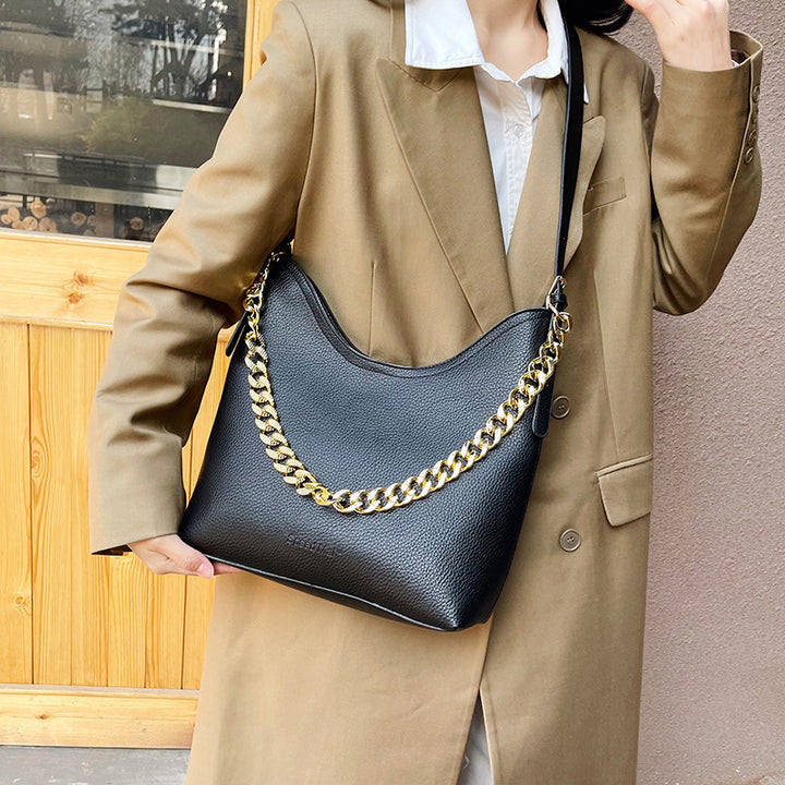 Contemporary Chain-Detail Shoulder Bag