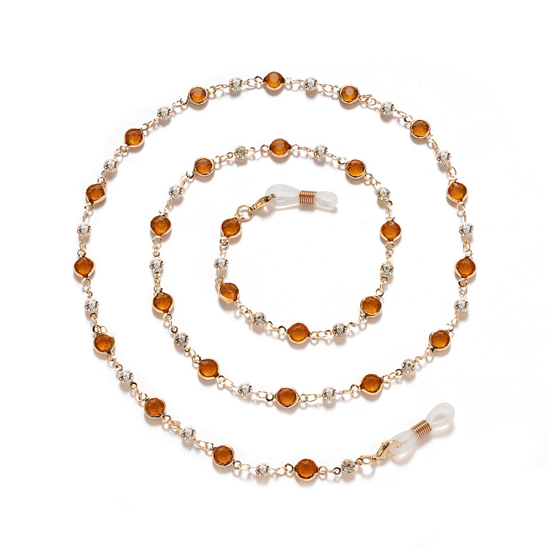 Elegant Rhinestone and Gemstone Eyewear Chain kalsten