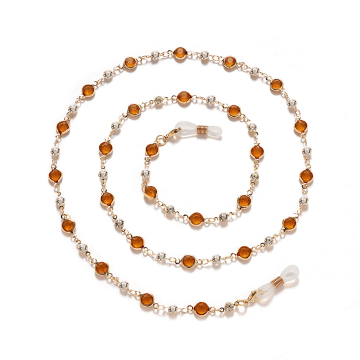 Elegant Rhinestone and Gemstone Eyewear Chain kalsten