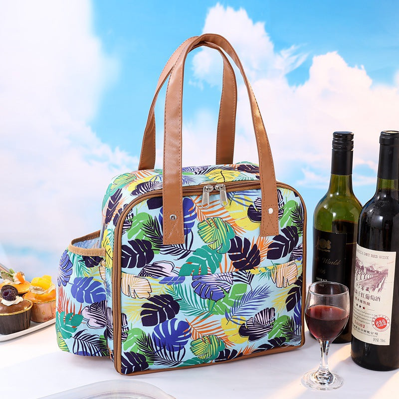 Insulated Tropical Print Lunch Tote